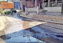 Drain water on road in Kuchad bike riders slipping